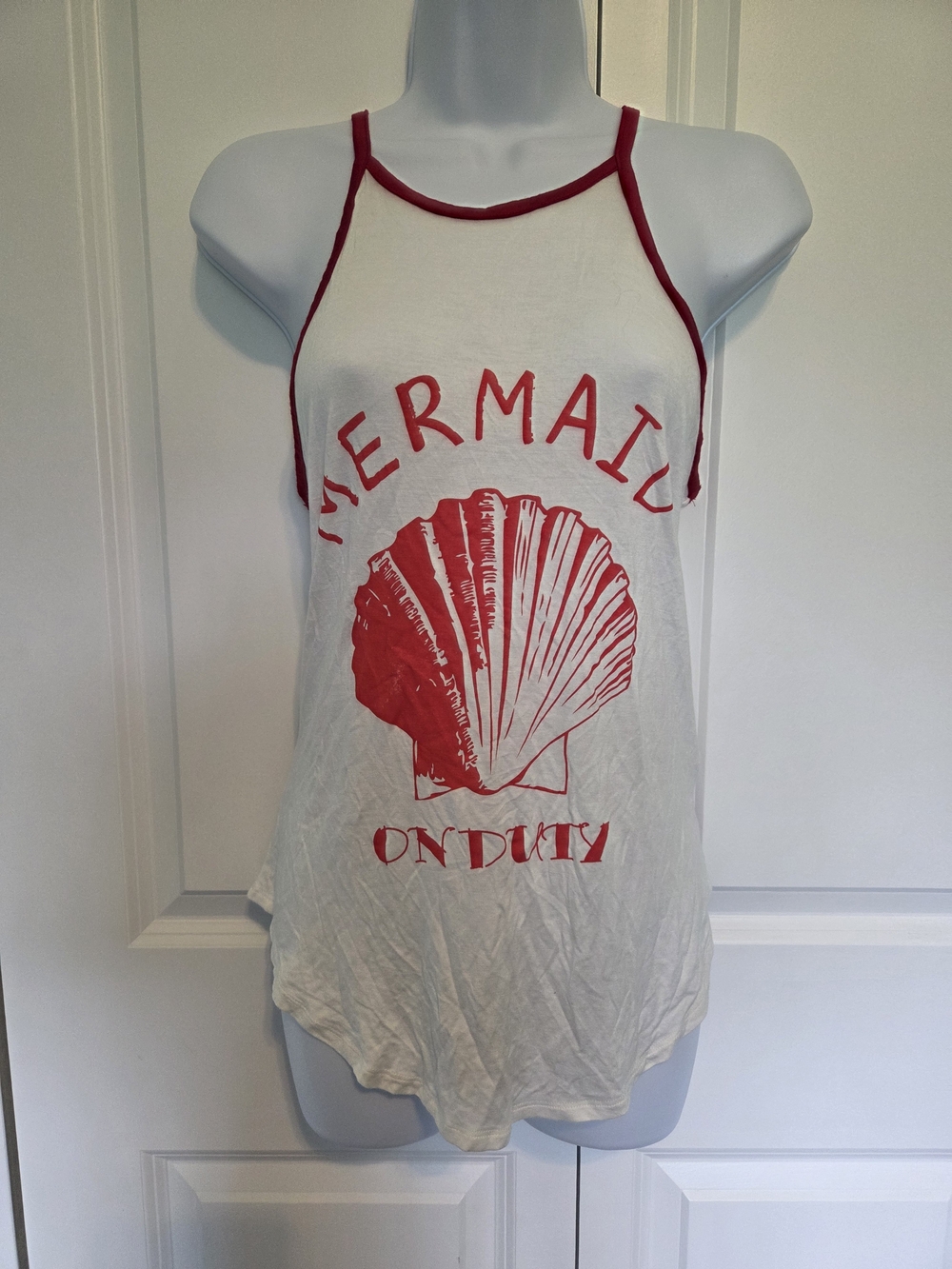 Cream Tank Top - Mermaid On Duty